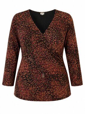 Rare Vintage 90s Carducci Made In USA Floral Cowl Top Women's 3X